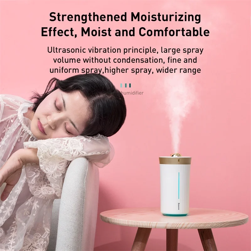 Baseus мини-увлажнитель воздуха Fogger Mist Maker портативный очиститель воздуха увлажняющий для дома автомобильный держатель офисный настольный домашний стол