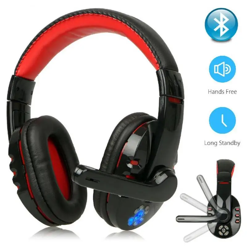Soft PU Headphones Wireless Gaming Headset with Microphone With Extra Mic muted function Surround For PC Laptop