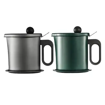 

1.7L Oil Pot Can Grease Container Kitchen Tool Kettle Cooking Separator Multifunction Frying Pot With Strainer Oil Storage
