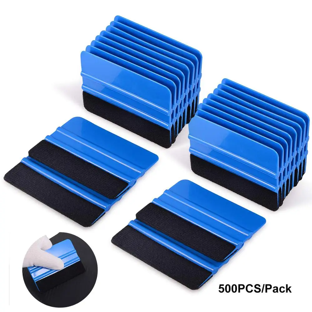 

FOSHIO 500PCS Plastic Felt Vinyl Squeegee Carbon Fiber Car Vinyl Film Wrapping Tool Window Tint Wrap Scraper Auto Cleaning Tools