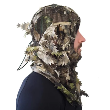 

Unisex Outdoor Hunting Camou Cap Lightweight Hunting Camouflage Full Cover 3D Leaf Polyester Face Mask