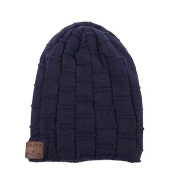 

Wireless Bluetooth V4.2 Beanie Knitted Plus Velvet Winter Plaid Hat Headset Speaker Mic Hand-Free Music Mp3 Magic Warm Smart Cap