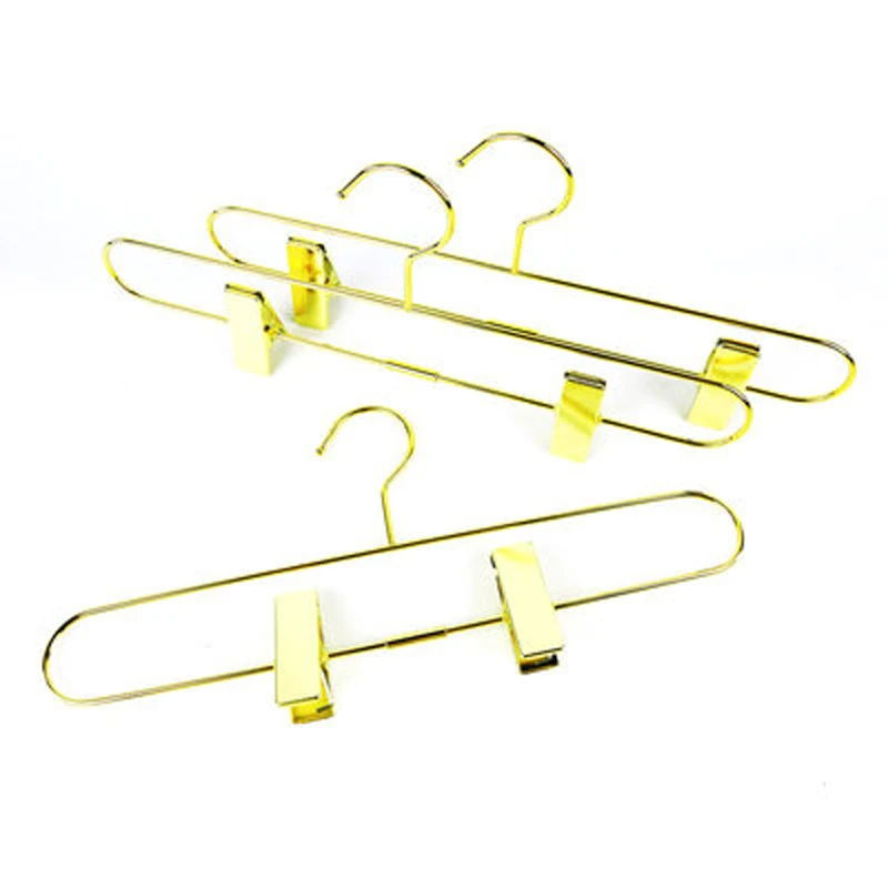 

10 шт./лот 35 см серьги из высококачественного гипоаллергенного сплава с скольжения юбка брюки вешалки Многофункциональный из золотистого металла вешалки с 2 регулируемые зажимы для Tro