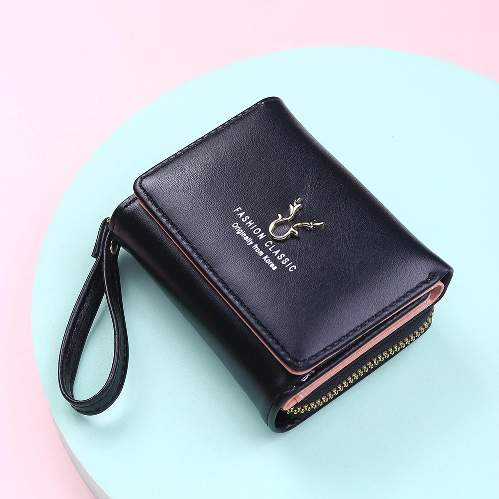 2021 moda de mujeres billetera monedero mujer carteras para tarjeta de pequeño cartera mujer broche Mini embrague|Carteras| - AliExpress