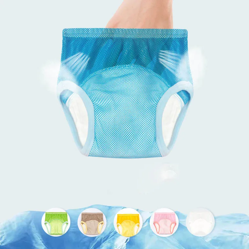 Pantalones de entrenamiento de malla para bebé, pantalón de práctica de inodoro impermeable, gasa lavable, de verano
