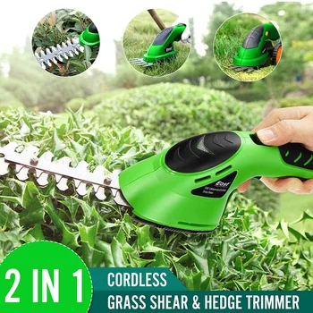 

2 In 1 Electric Trimmer Rechargeable Lithium-ion Cordless Hedge Trimmer Grass Shear Lawn Mower Garden Pruning Mower Household