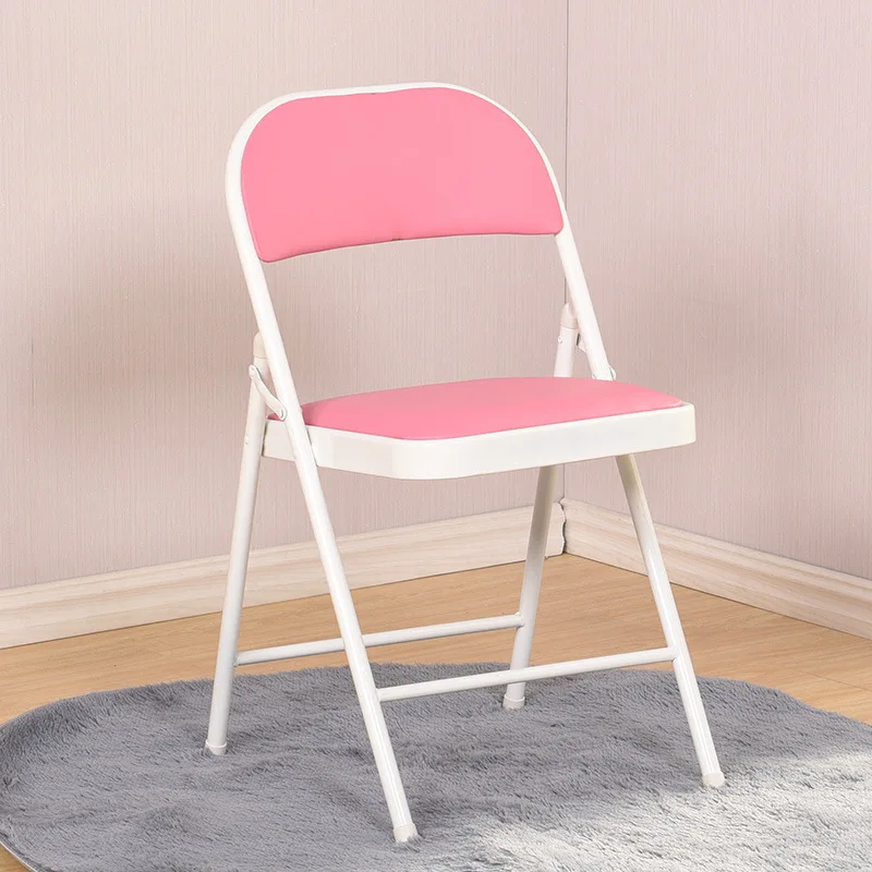 Стальные складные табуреты, заднее кресло, мебель для дома, гостиная, складной табурет, портативный обеденный стул, маленький табурет, табурет - Цвет: Sponge seat D