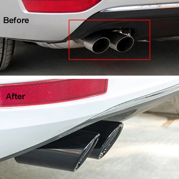 

Volkswagen Polo Golf Universal Car Exhaust Round Stainless Tail Throat Chrome Exhaust Tail Muffler Pipe (Silver)