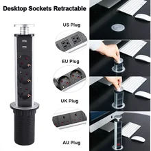 3 отверстия Розетка с usb зарядным портом кухонный стол настольные выдвижные розетки(ЕС, США, Великобритания, Австралия) Вилка