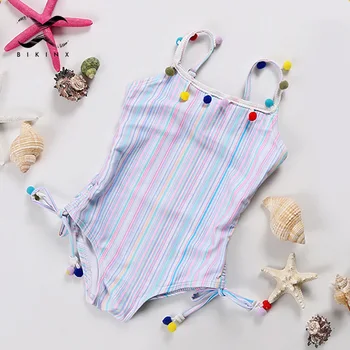 

Toddler baby girls one-piece swimsuit girls kids Colorful striped swimwear for children 2020 new Summer bathing suit Cute bikini