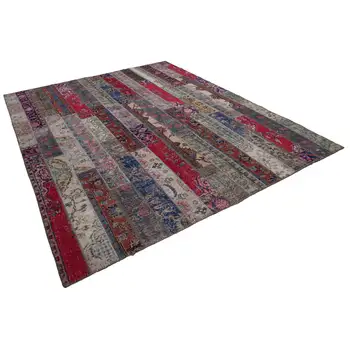 

242x305 Cm Multicolor Handmade Modern Patchwork Rug-8x10 Ft