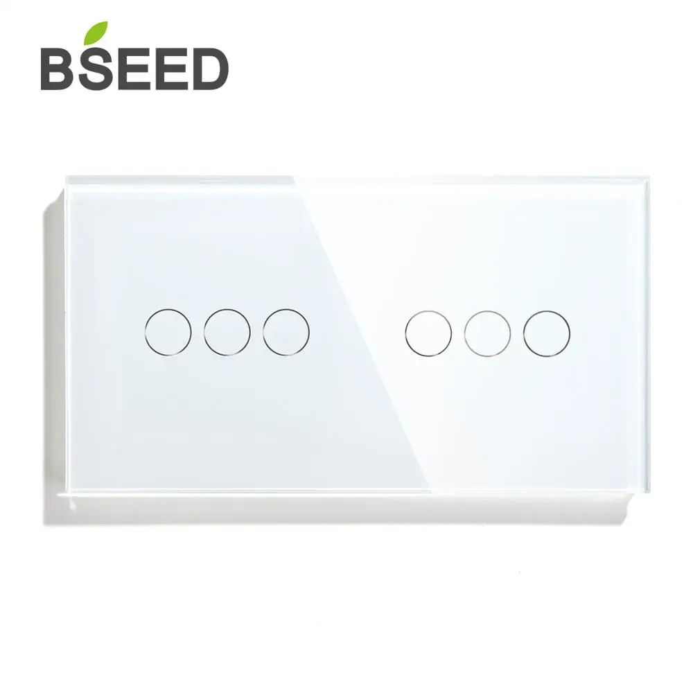 Bseed 6 местный 1 позиционный 2 Way роскошный настенный сенсорный выключатель Сенсор