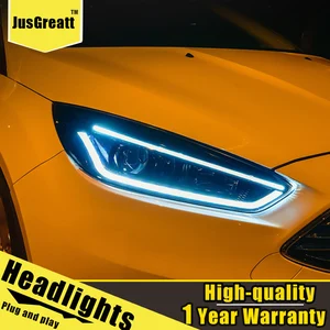 Image 3 - LED Headlights For Ford focus 2015 2018 LED Daytime Running lights Dynamic Signal Bi Xenon Low/High Beam 1 Pair