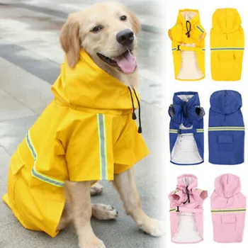 

Dog Raincoat Reflective Puppy Rain Coat with Hood Reflective Waterproof Dog Clothes Soft Breathable Pet Cat Small Dog Rainwear