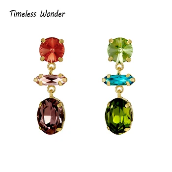 

Timeless Wonder Crystal Geo Cut Statement Drop Earrings Women Jewelry Gothic Boho Top Runway Party Hiphop Trendy Ins Fancy 3584