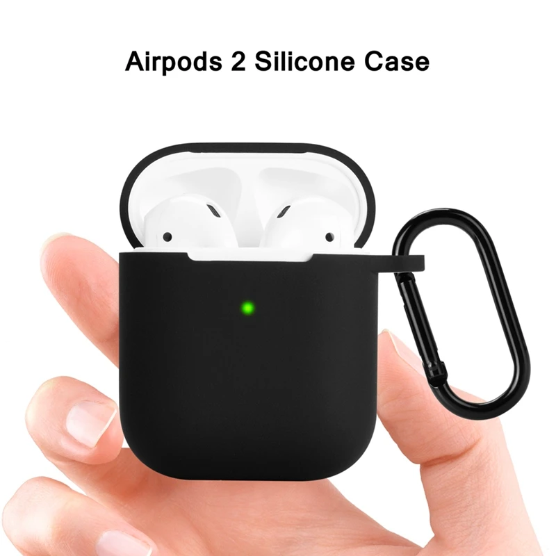 Цветной мягкий силиконовый защитный чехол Teyomi для Apple Airpods 1 2 с брелком |