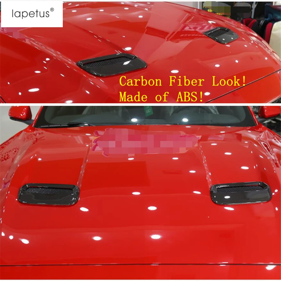 Lapetus Accessories Fit For Ford Mustang ABS Front Engine Hood Air Conditioning AC Vent Outlet Cover Kit Trim