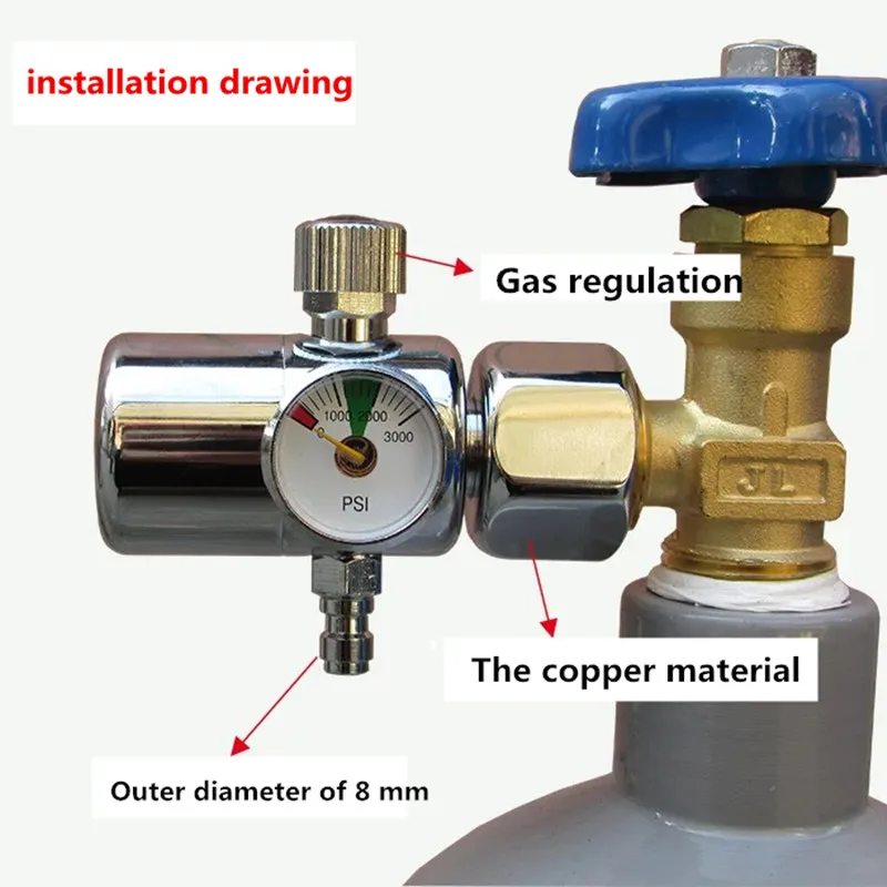 Argon arc welding gas meter energy saving 50% fine copper pressure gauge pressure relief valve