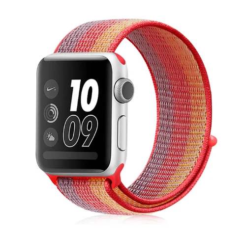 Ремешок для наручных часов Apple Watch 4 5 3/2/1 38 мм 42 мм 62new цветовый нейлоновый из мягкой дышащей ткани сменный ремешок петли для наручных часов iwatch серии 4 40 мм 44 мм - Band Color: 49CHSDTW