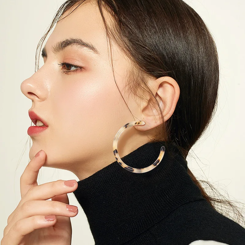 

Earings Fashion Jewelry Acrylic Big Hoop Earrings for Women Earring Oorbellen Brinco Aretes Oorbellen Kolczyki Aros de moda 2019