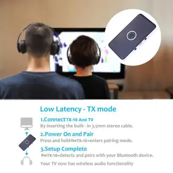 

Adapter with USB Charging Cable + 3.5mm Audio Cable 2 in 1 Wireless Bluetooth Transmitter Receiver TV Car