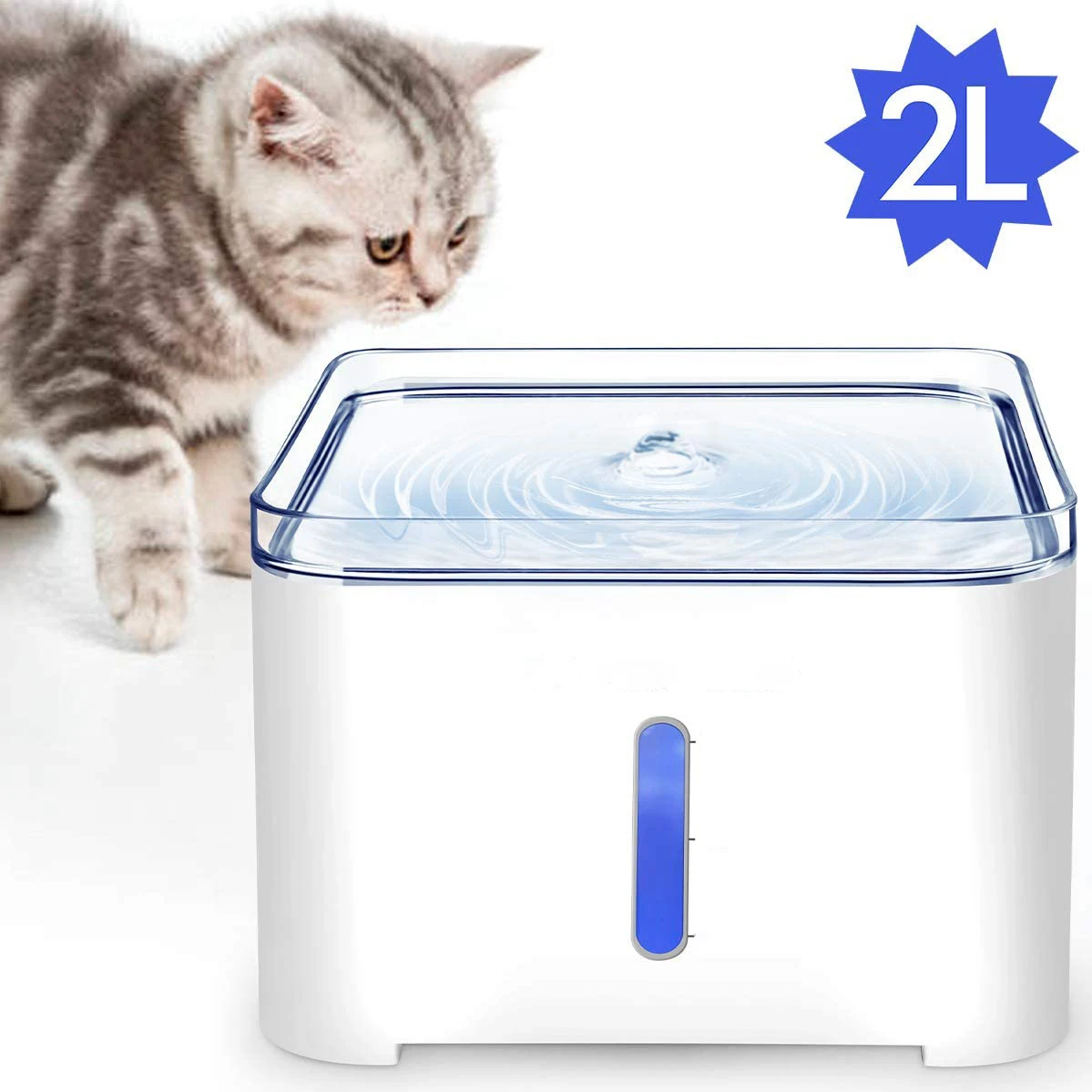2L Automatic Pet Cat Water Fountain with LED Electric USB Dog Mute Drinker Feeder Bowl Pet Drinking Fountain Dog Water Dispenser