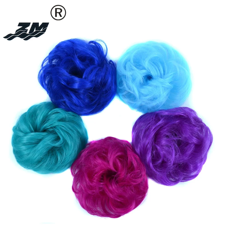 ZM Hair 20 цветов синтетические волосы кудрявые шиньон волнистые булочки для