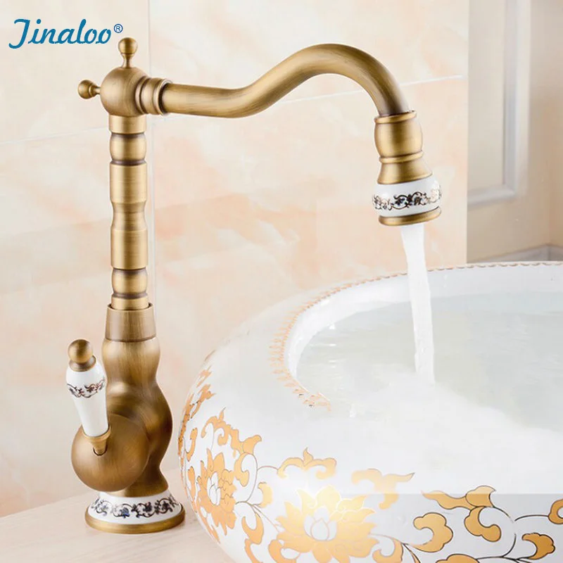 Black/Antique Brushed Brass Kitchen Faucet Bathroom Sink Faucet 360 Swivel Hot Cold Basin Mixer Tap Faucet