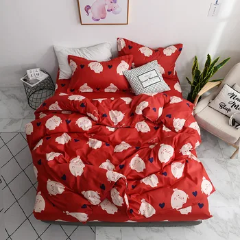 

13 Styles Bedding Sets Geometric Pattern Bed Sheet Children Student Dormitory Bed Linings Cartoon 4pcs Pillowcases Cover Set