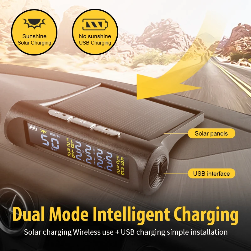Universal GPS Speedometer Auto Tire pressure Sensor Tpms On-board computer Hud 2 in 1 Headup Display Solar Energy Car Electronic Universal GPS Speedometer Auto Tire pressure Sensor Tpms On-board computer Hud 2 in 1 Headup Display Solar Energy Car Electronic