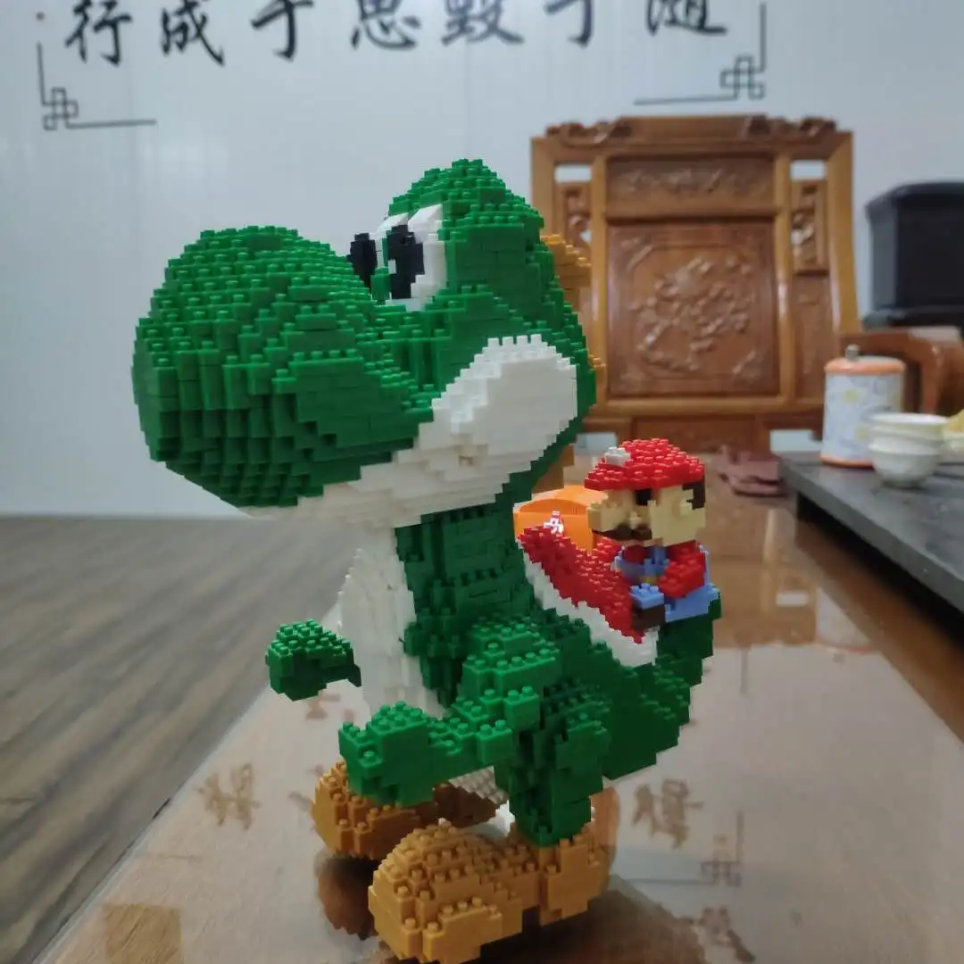 HC 9020 Super Mario Yoshi Green Dragon 3D модель 2276 шт. DIY Мини Алмазные строительные блоки игрушки
