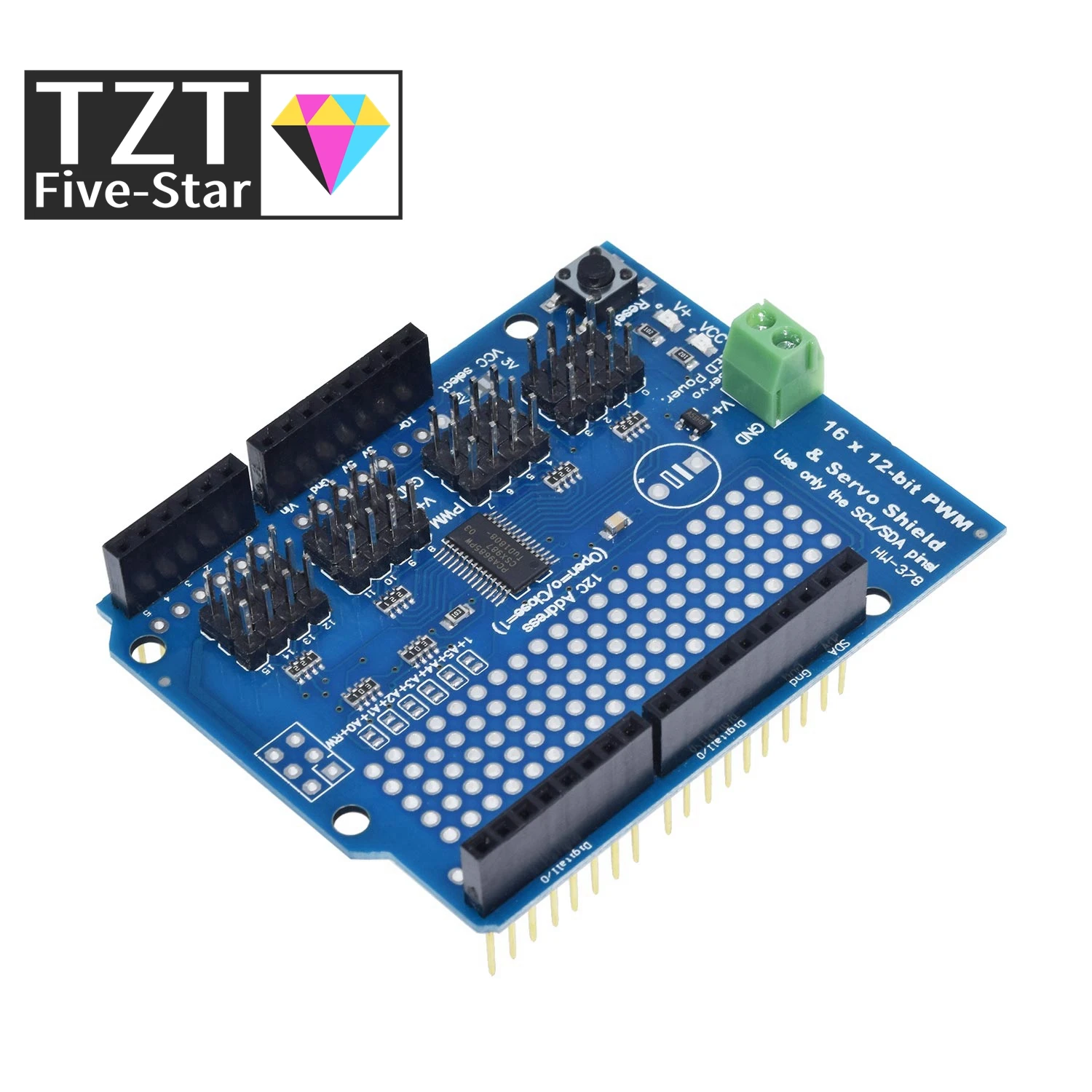 TZT двигатель/шаговый двигатель/сервопривод/щит робота для Arduino I2C v2 Kit w/драйвер PWM