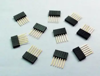 

Pitch 2.54mm 6 Pin Stright Female Single Row Pin Header Strip PCB Connector