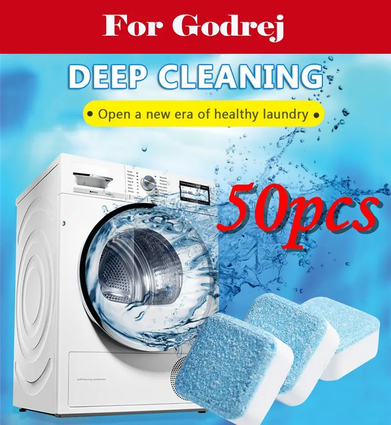 

50pcs Washing Machine Cleaning Washer Cleaning Effervescent Tablet For Godrej WS Edge 720 CT WS 800 PDS WT 620 CFS