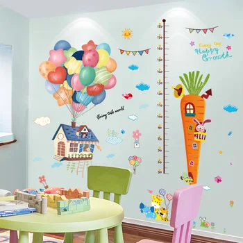 

[shijuekongjian] Carrot Height Measuring Wall Stickers DIY Animal Stickers for Kids Room Nursery Home Decoration Mural Art