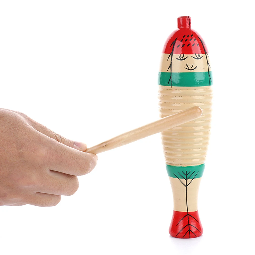 

Wooden Guiro Fish-Shaped Colorful Kid Children Musical Toy Percussion Instrument 20 * 6cm Professional Monden