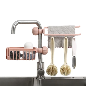 

Kitchen Storage Rack Sink rag rack Faucet Drain Rack Rag Sponge Storage Organizer Suitable Hanging on The Sink