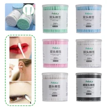 200 шт одноразовые бамбуковые ватные палочки с двойной головкой ватные палочки для косметического макияжа очистка ушей