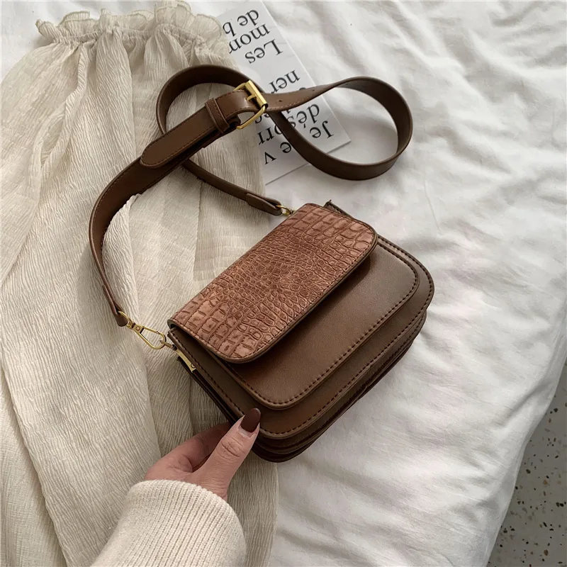 

Fashion Fashion Bag 2020 New Style Fashion Spring Crocodile Pattern Western Style Shoulder Bag Versitile Fashion Shoulder Square