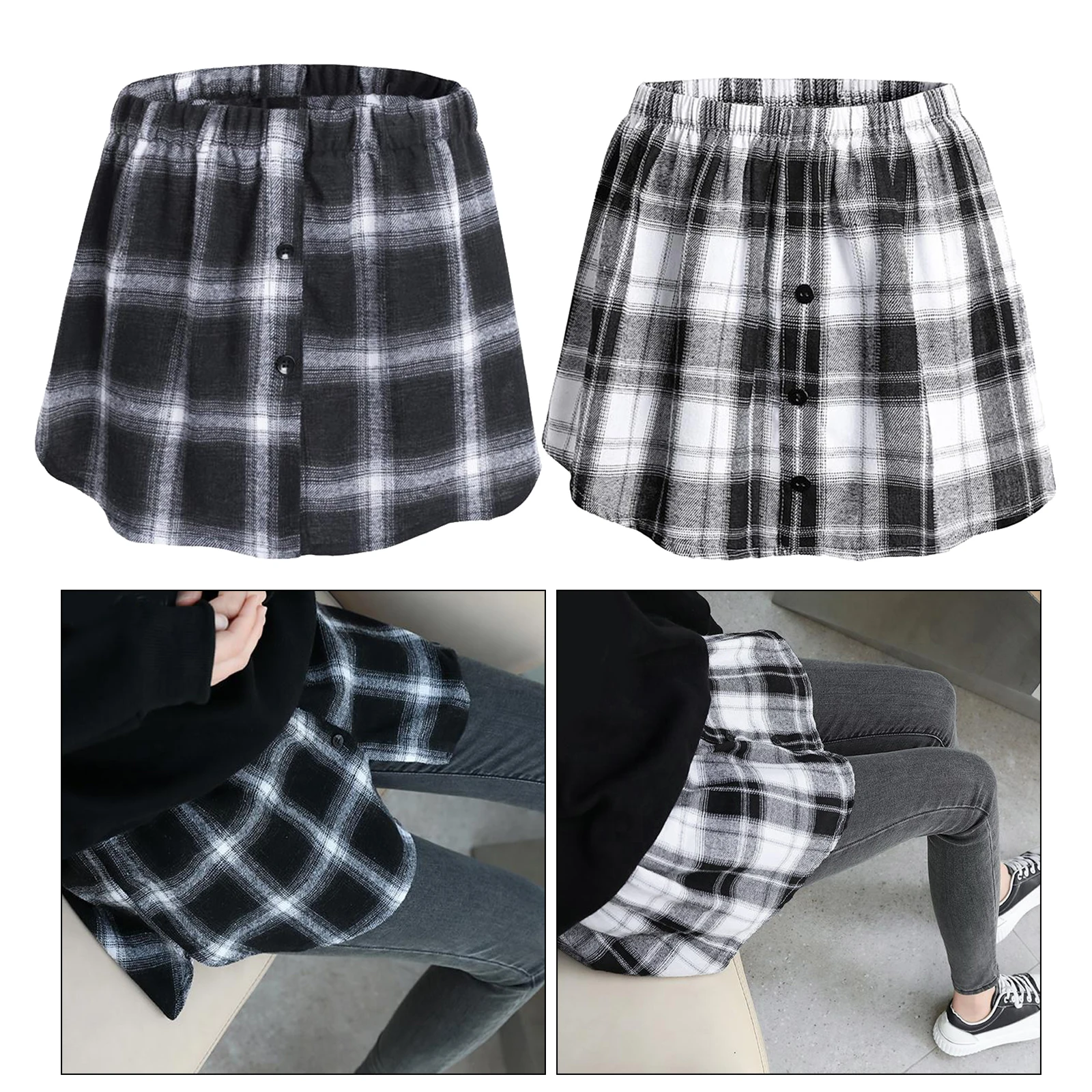 Detachable T-shirt Shirt Fake Top Hem, Adjustable False Layering, Decorative Underskirt Blouse Extension Lower Hem Accessories