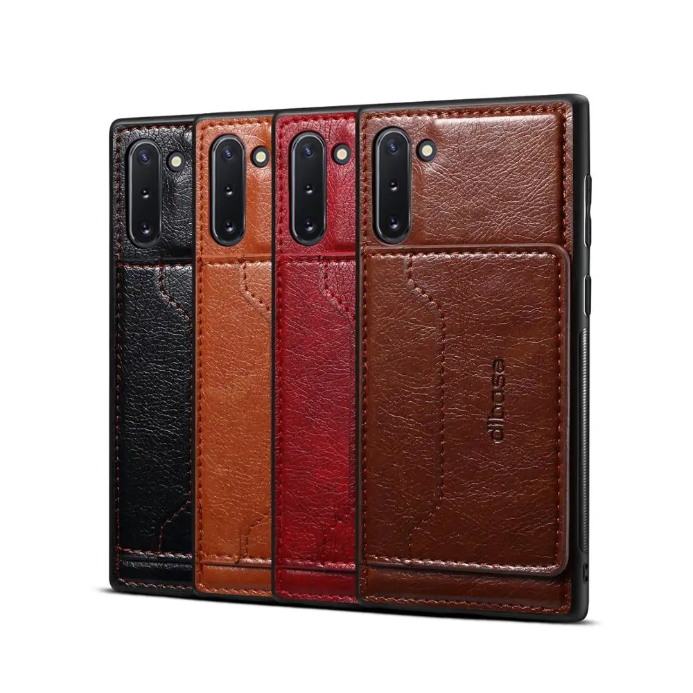 Бренд Dibase для samsung Galaxy Note 10 чехол Crazy-horse кожаный жесткий чехол для ПК чехлы с карманом для карт, кронштейн задняя крышка