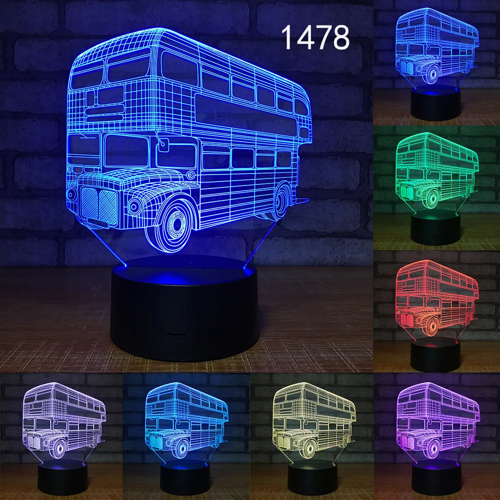 Кран грузовик пожарная машина школьный автобус дизайн Акриловые автомобили 7/16 цветов изменить 3D иллюзия Мальчики Дети подарки 1 шт. Прямая поставка - Испускаемый цвет: Model 1