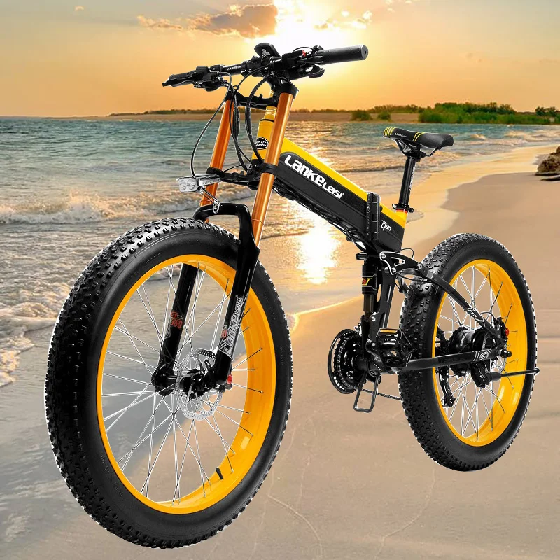 T750PLUS CE качество 26 &quot''fat колеса складной электрический велосипед 48V 1000W