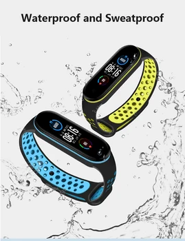 

Bracelet For Xiaomi Mi Band 5 Strap Silicone Two-color Strap Porous Anti-sweat Sports Breathable Waterproof Wristband