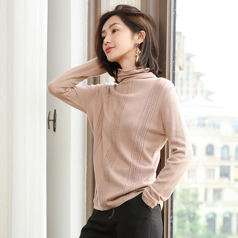 

19 new high collar pile collar short solid color headband blended cashmere bottoming shirt women wild self-cultivation