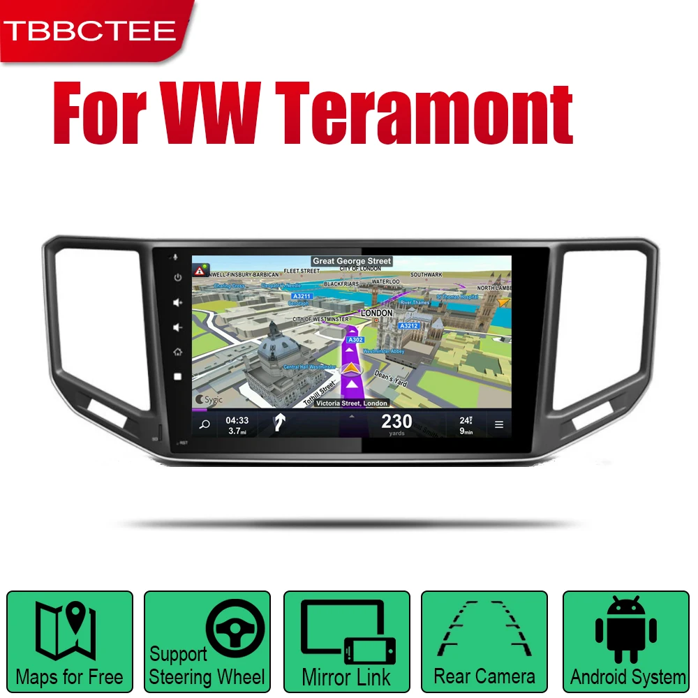 TBBCTEE Android 2 Din Авто Радио для Volkswagen VW teramont~ автомобильный мультимедийный плеер gps навигационная система Радио стерео