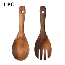 Многофункциональный Ретро домашний кухонный инструмент мороженое совок для риса экологически безопасные столовые приборы Ложка Длинная Деревянная Ручка салат десерт