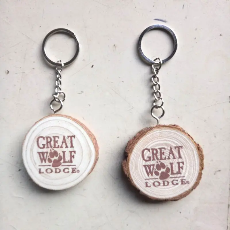 

10Pcs Unfinished Natural Wood Slices Keychain Wooden Blank Hand-Painted Pendant DIY Keyring Car Bag Charm Jewelry Making