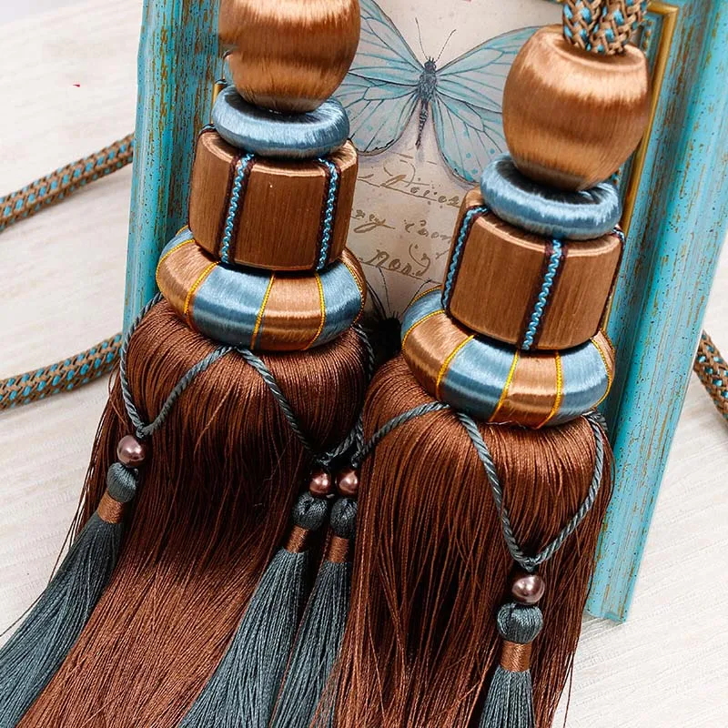 Hand-woven cotton curtains, hanging ball decoration, creative curtain accessories