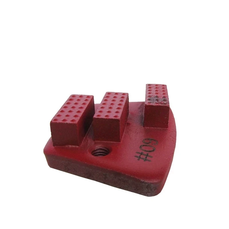 3PCS Trapezoid 3 Segment Diamond Abrasive Grinding PCD Pad Block For Terrazzo Floor Concrete Marble Granite And Stone Polishing